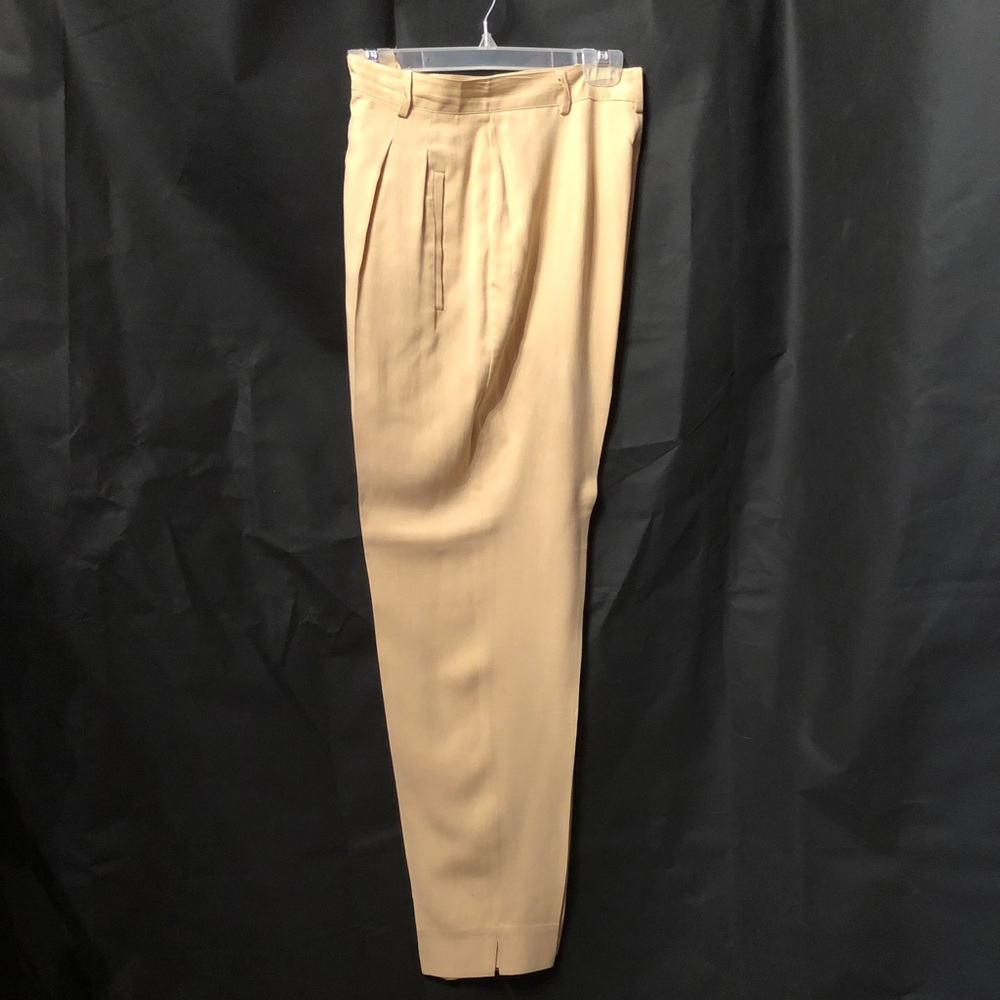 Annie Alexander size 8, 100% Silk tan trousers